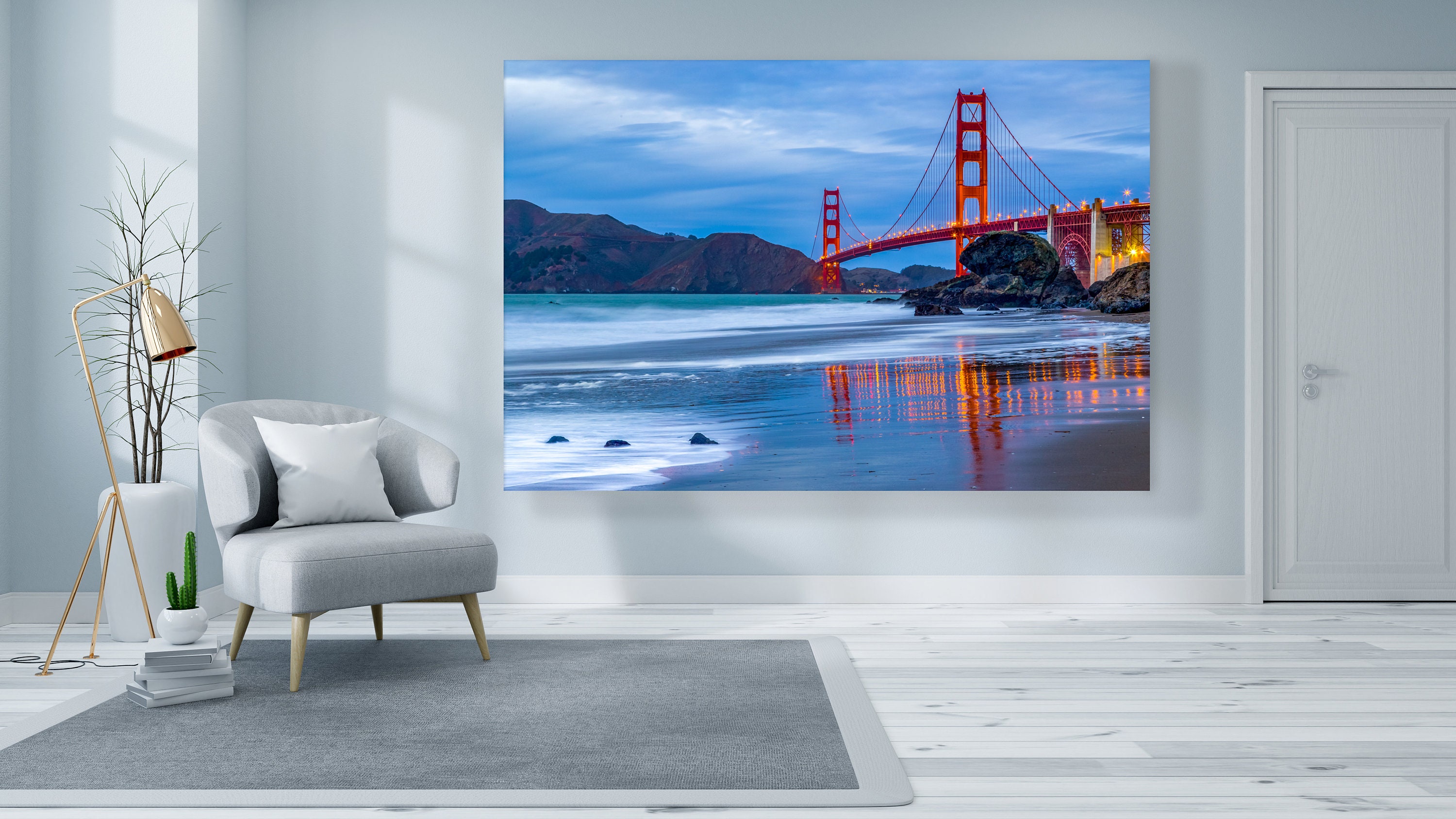 Tableau XXL Toile Muralo - Golden Gate San Francisco, 152 Cm, Impression D'art Moderne