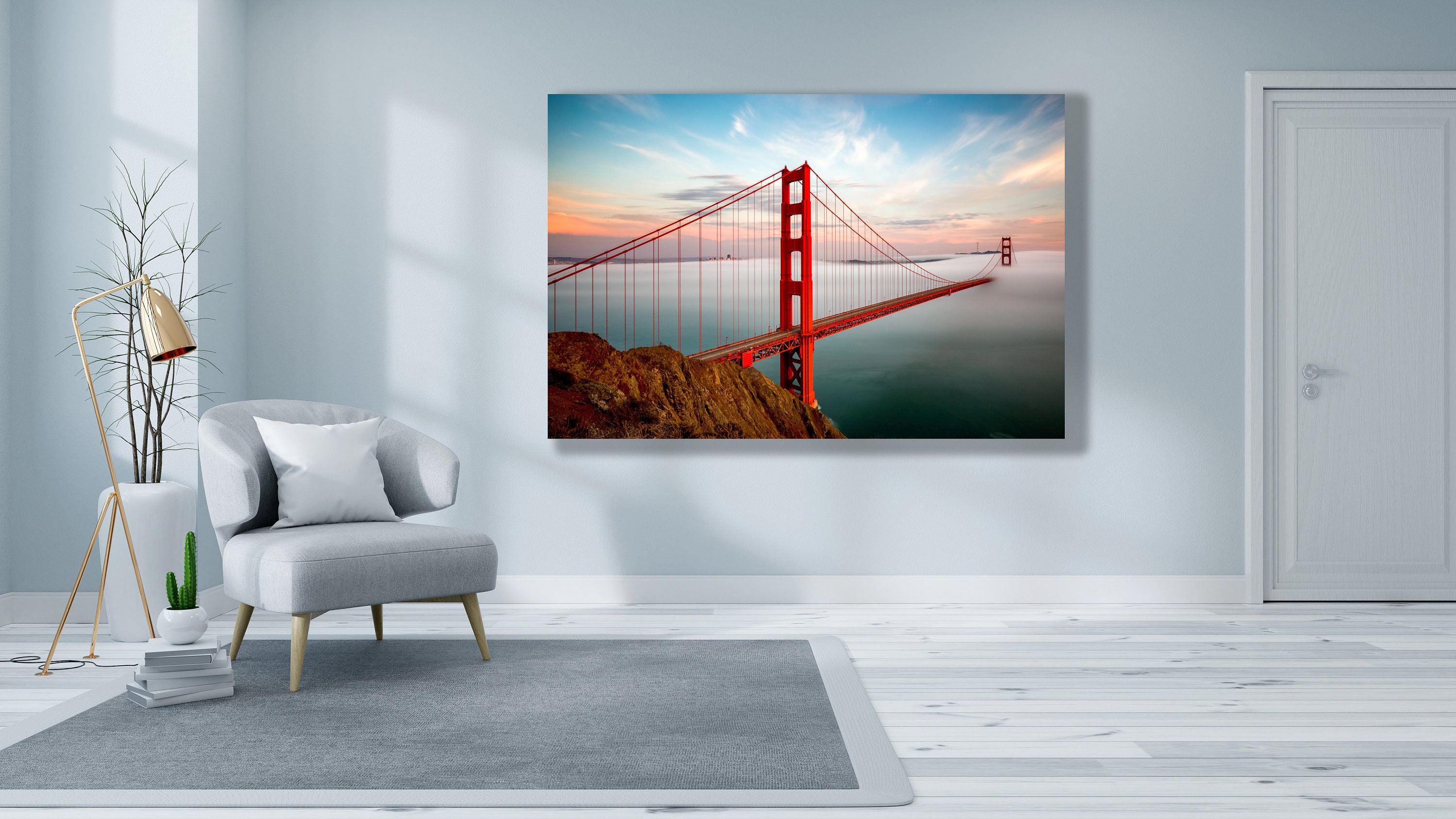 Golden Gate Bridge Sunset Photo: San Francisco Fog Art Print - Etsy