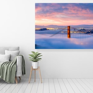 San Francisco Canvas Print, San Francisco Canvas Art, San Francisco Golden Gate Bridge Canvas Wall Art, Large Wall Art San Francisco Photo Bild 3