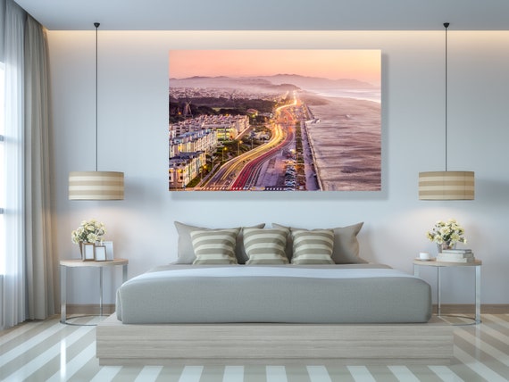San Francisco Sunset Photo: Ocean Beach, California Coast Art