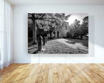 Ohio State Canvas en blanco y negro - Arte mural de lienzo Ohio State Print - Ohio State Buckeyes Art - Impresión artística de lienzo grande