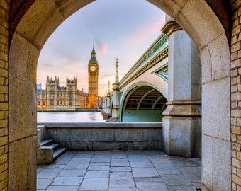 London's Big Ben at Sunset Photograph - Beautifully framed photo capture of Big Ben in London England at Sunset - Perfect for home decor