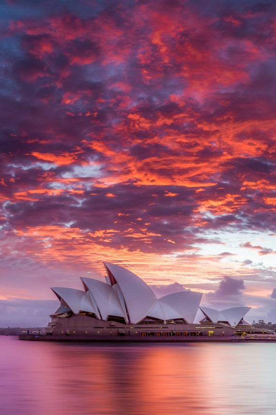 Sydney Opera House Sunset Photo: Vivid Harbor Print - Etsy