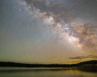 Astronomy Photography - Wall Art Home Decor Print of the Milky Way Galaxy - Beautiful Lake and Stars in a Photograph