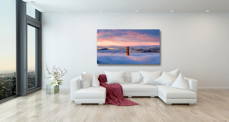 San Francisco Canvas Print, San Francisco Canvas Art, San Francisco Golden Gate Bridge Canvas Wall Art, Large Wall Art San Francisco Photo Bild 1