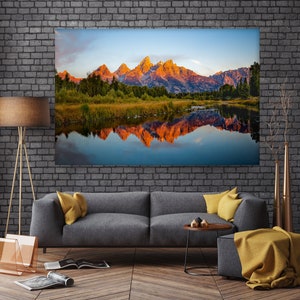 Grand Teton National Park Large Wall Art, Sunrise Mountain Photo, Wyoming Mountains Photo Print Art, National Park Print, Mountain Poster image 3