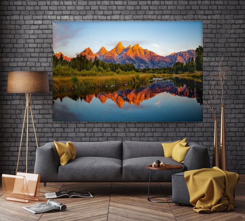 Grand Teton National Park Large Wall Art, Sunrise Mountain Photo, Wyoming Mountains Photo Print Art, National Park Print, Mountain Poster image 3