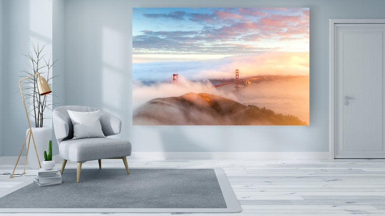 Canvas Print San Francisco Print Art on Canvas Golden Gate Bridge Wall Art Photo Extra Large Wall Art San Francisco Canvas Art Print image 2