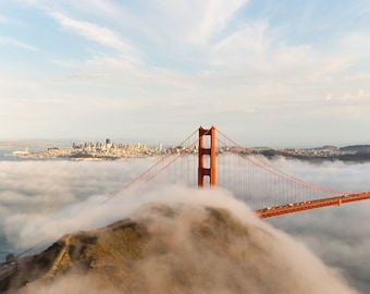 Golden Gate Bridge Fog Photograph: San Francisco Sunset Art