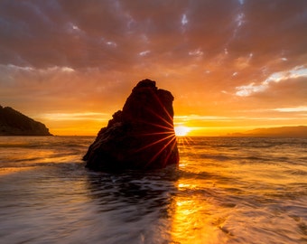 Beach Photo of California Coast - San Francisco Art - Sunset Photograph of the Pacific Ocean - Beautiful Sun Setting over California's Coast