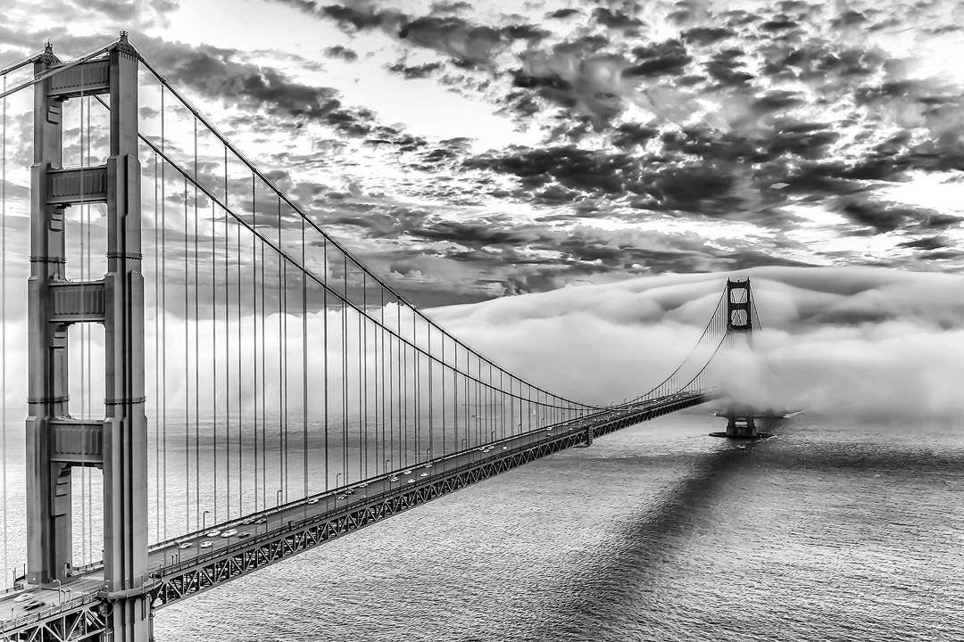Black and White San Francisco Print Art Black and White Etsy