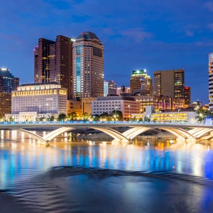 Columbus Ohio Photo of Downtown City - Wall Art Print of The Buckeye State Capital - Home City of the Ohio State Buckeyes Print
