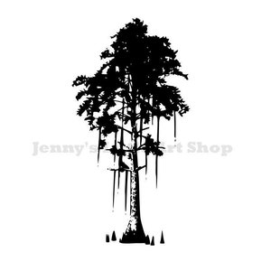 Cypress Tree Swamp Graphic Vector and PNG Instant Download - SVG and PNG files for digital download