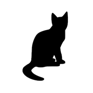 Sitting Cat Silhouette SVG Vector Digital Download - Hand Drawn Vector Graphic for Cricut and More