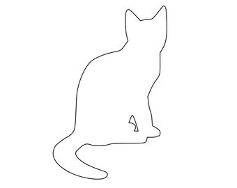 Sitzende Katze Umriss SVG Vektor digitaler Download - handgezeichnete Vektorgrafik für Cricut und mehr