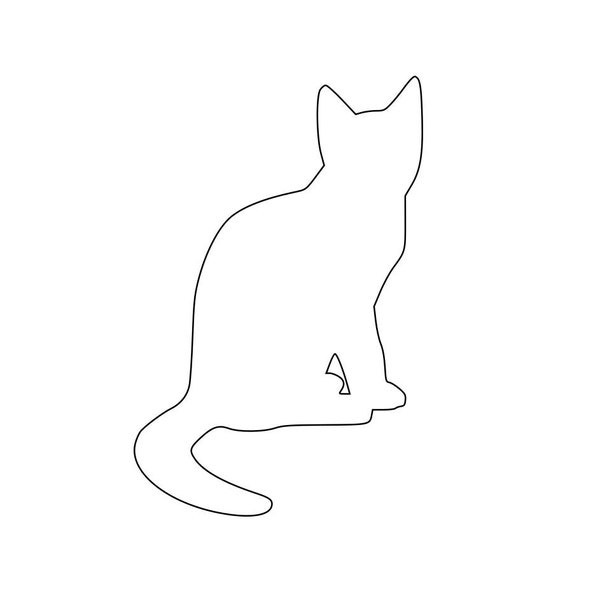 Sitting Cat Outline SVG Vector Digital Download - Hand Drawn Vector Graphic for Cricut and More