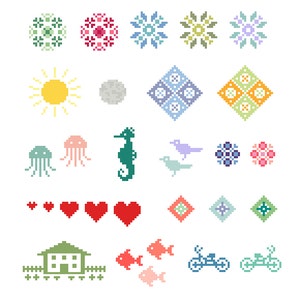 Small Motif Collection - Cross Stitch Patterns - Instant Download PDF Pattern
