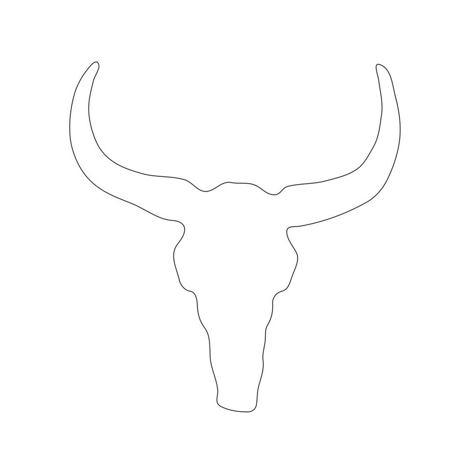 Hand Drawn Cow Skull Line Art Instant Download SVG and PNG Etsy