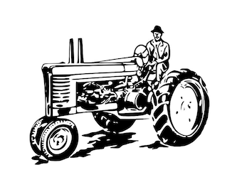 Vintage Tractor Graphic - descarga instantánea de archivos SVG y PNG - ideal para imágenes prediseñadas, diseño gráfico, corte por láser y más!
