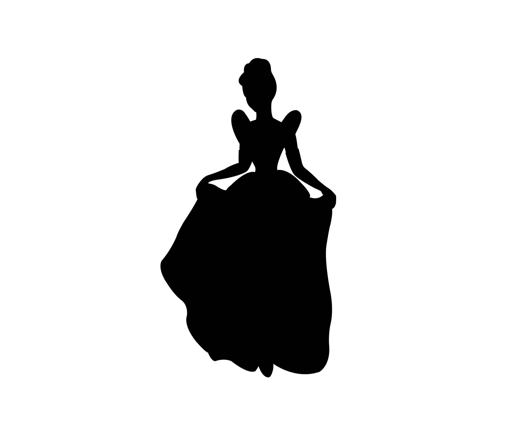 Cinderella Silhouette Vector SVG and PNG Digital Download | Etsy