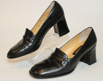 RARE COACH Womens Designer Pumps: Designer Shoes, Coach Leather Pumps, 6B, Black Leather Shoes, Coach, Made in Italy, Rare Dress Shoes,Euc