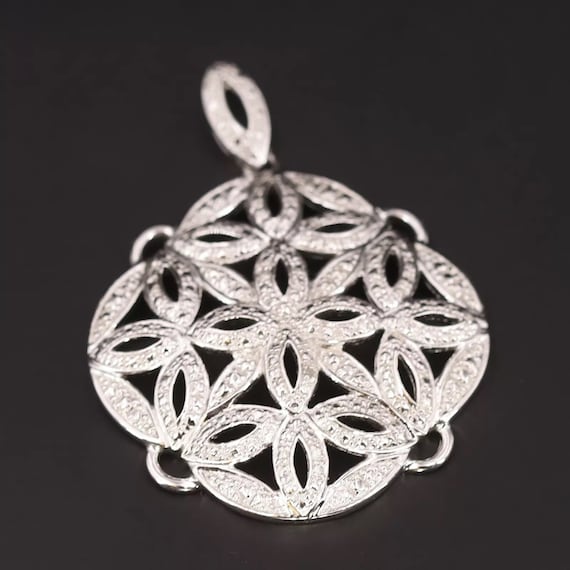 Diamond Pendant, 925 Sterling Silver Pendant, Diamonds, Genuine Diamond, 925 Silver Pendant, Diamond Sterling Pendant, Vintage Pendant