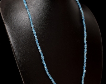 APATITE Genuine Beaded Necklace, Earth Mined Natural Gemstone, Handcrafted Genuine Apatite Necklace, 70 Carats One of a Kind Gems