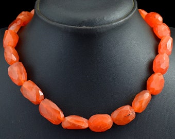 CARNELIAN Beaded Necklace, Earth Mined Natural Gemstone, Handcrafted Mined From Earth, 465 Carats, One of a Kind Handcrafted  Jewelry