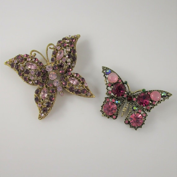Vintage Butterfly Brooches, Lot of Two: Vintage Es