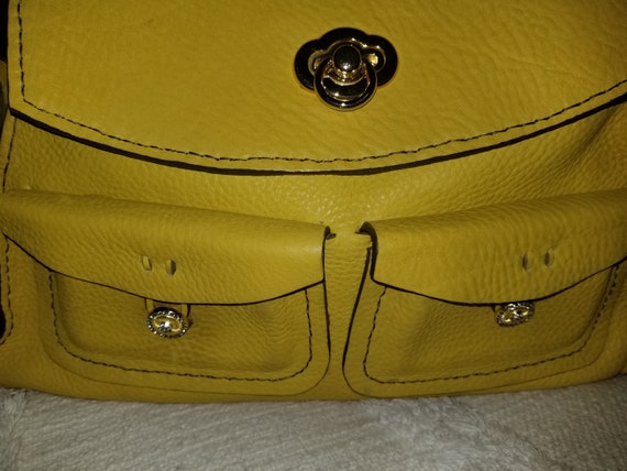 HANDMADE LEATHER HANDBAG: Yellow Leather Bag, Lea… - image 2