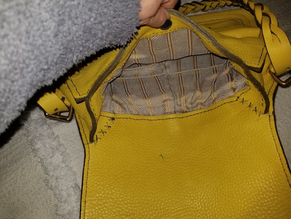 HANDMADE LEATHER HANDBAG: Yellow Leather Bag, Lea… - image 8