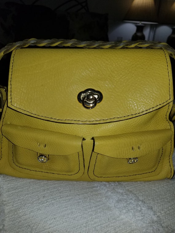 HANDMADE LEATHER HANDBAG: Yellow Leather Bag, Lea… - image 1