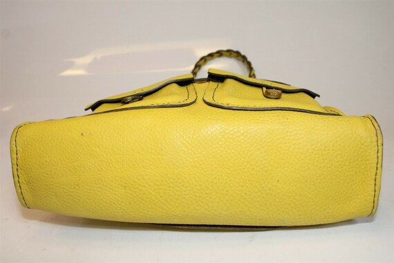 HANDMADE LEATHER HANDBAG: Yellow Leather Bag, Lea… - image 9