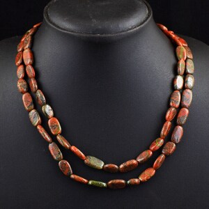 Collar de cuentas de UNAKITA, piedra preciosa natural extraída de la tierra, hecha a mano, 276 quilates, joyería artesanal única