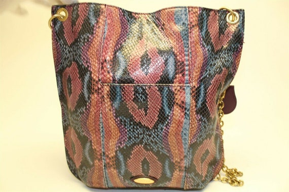 Crossbody Handbag: Tahari Designer Snake Print Han