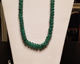 GREEN ONYX Beaded Necklace, Earth Mined Natural Gemstone, Handcrafted Mined From Earth, 453 Carats, One of a Kind Handcrafted  Jewelry