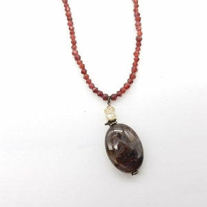 Garnet Citrine and Jasper Necklace, Vintage Garnet Necklace, Genuine Gemstone Necklace, Garnet Citrine Necklace, Vintage Treasures