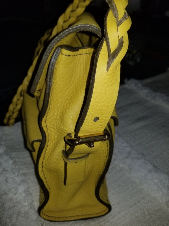 HANDMADE LEATHER HANDBAG: Yellow Leather Bag, Lea… - image 4