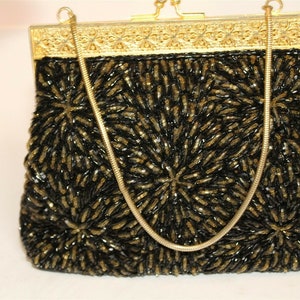 Vintage Beaded Handbag: Beaded Bag, Vintage Purse, Beaded Handbag, 1970 Beaded Bag Made in Hong Kong, Beaded Vintage Bag Vintage Treasure