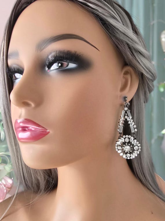Boucles D'Oreilles Pendantes En Hématite Naturelle - Modèle Clip (Dormeuses)