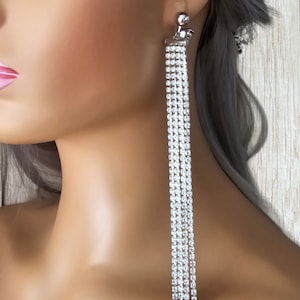 Clip On Sparkle Twist Dangling Earrings - Silver Tone Non-Pierced Ear Jewelry