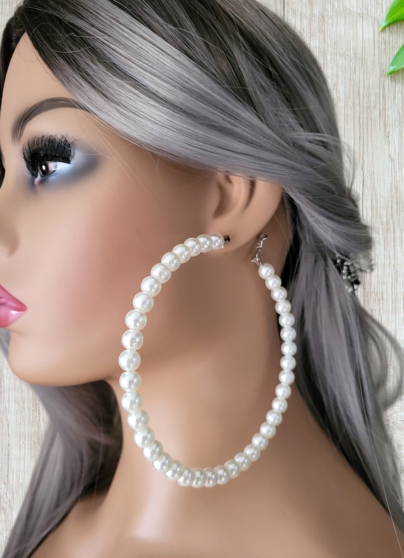 Orecchini Pendenti Con Perle Finte Rosa E Argento – Lunghi 4 Cm, Chiusura A Gancio, Per Un Look Casual E Chic - 5