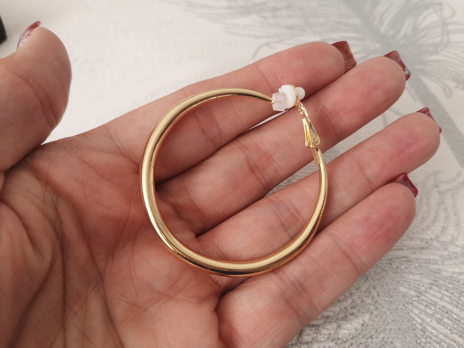 Clip on Hoop Earrings Gold or Silver Tone 2 Hoop Etsy