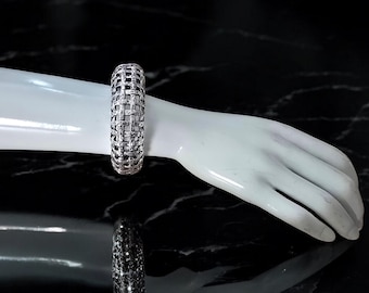 Big chunky tibetan silver hinged bracelet - bangle - wide chunky bracelet - will fit most size wrists - perfect gift
