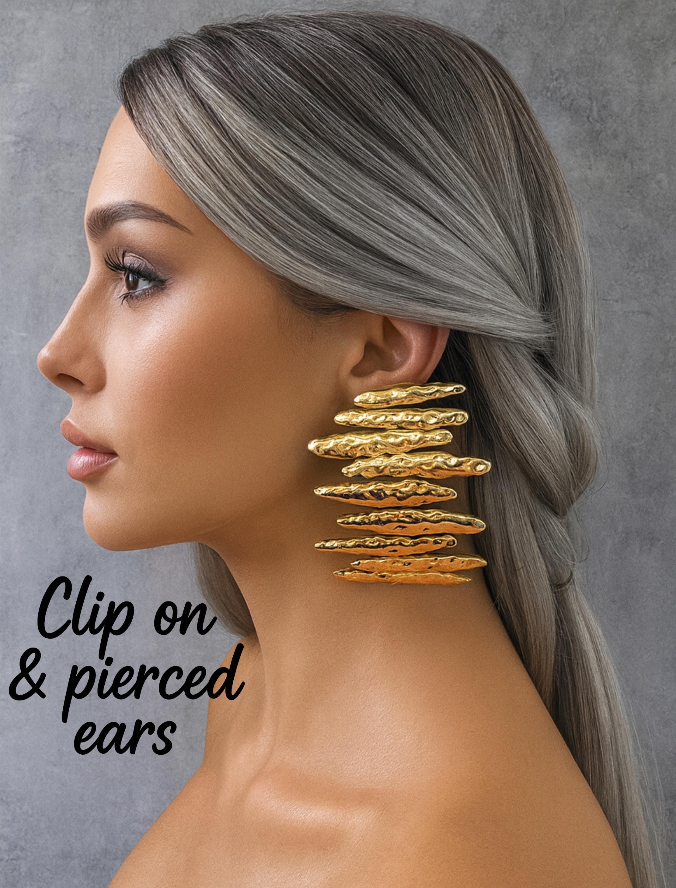 Pendientes Aro Metal Aros Grandes De Metal Dorado - Tamaños 8cm, 9cm, 10cm, Texturizados O Lisos, Estilo Moderno Aros Moda Texturizados
