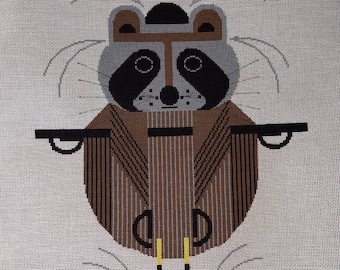 LARGE - Vintage Charley Harper Raccobat Needlepoint Canvas