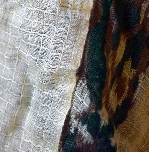 Bonwit Teller raw silk scarf made in England 1940… - image 8