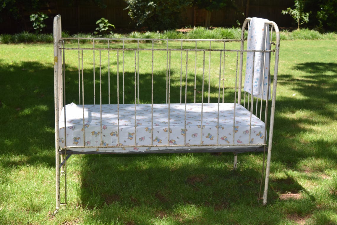 1920s antique wrought iron baby crib Etsy