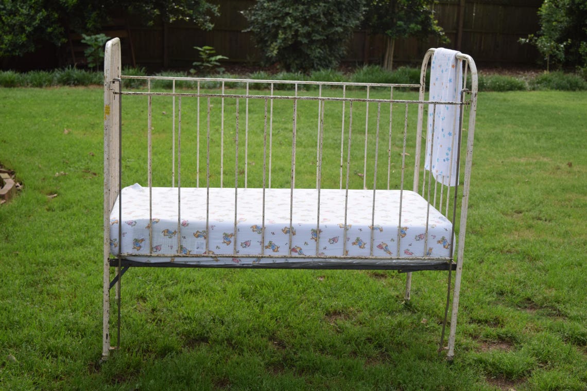 1920s antique wrought iron baby crib Etsy