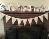 Hand Painted Burlap Banner with ribbon